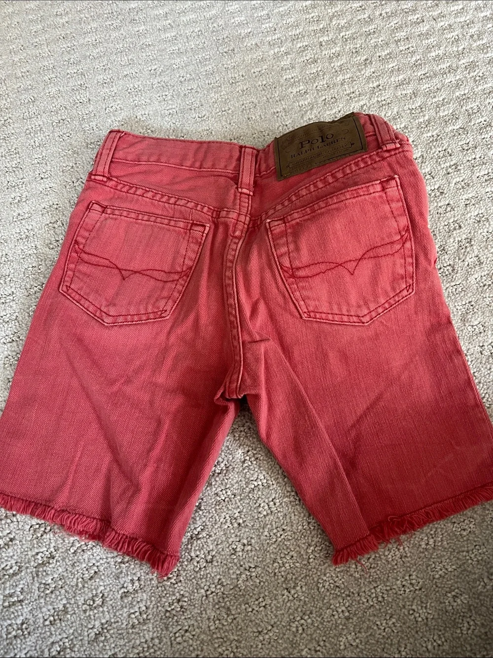 Ralph Lauren coral-red denim shorts
